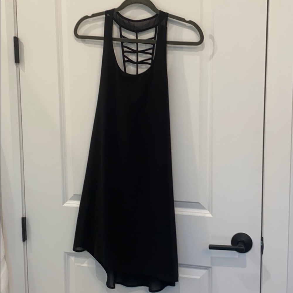 Black tank dress with back detail